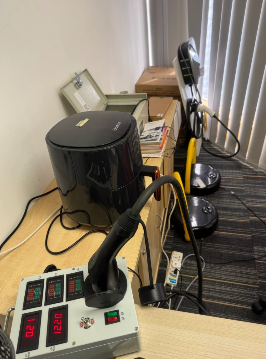 EV charging lab with ABB, Siemens, Autel and EN+ chargers at Agmo HQ