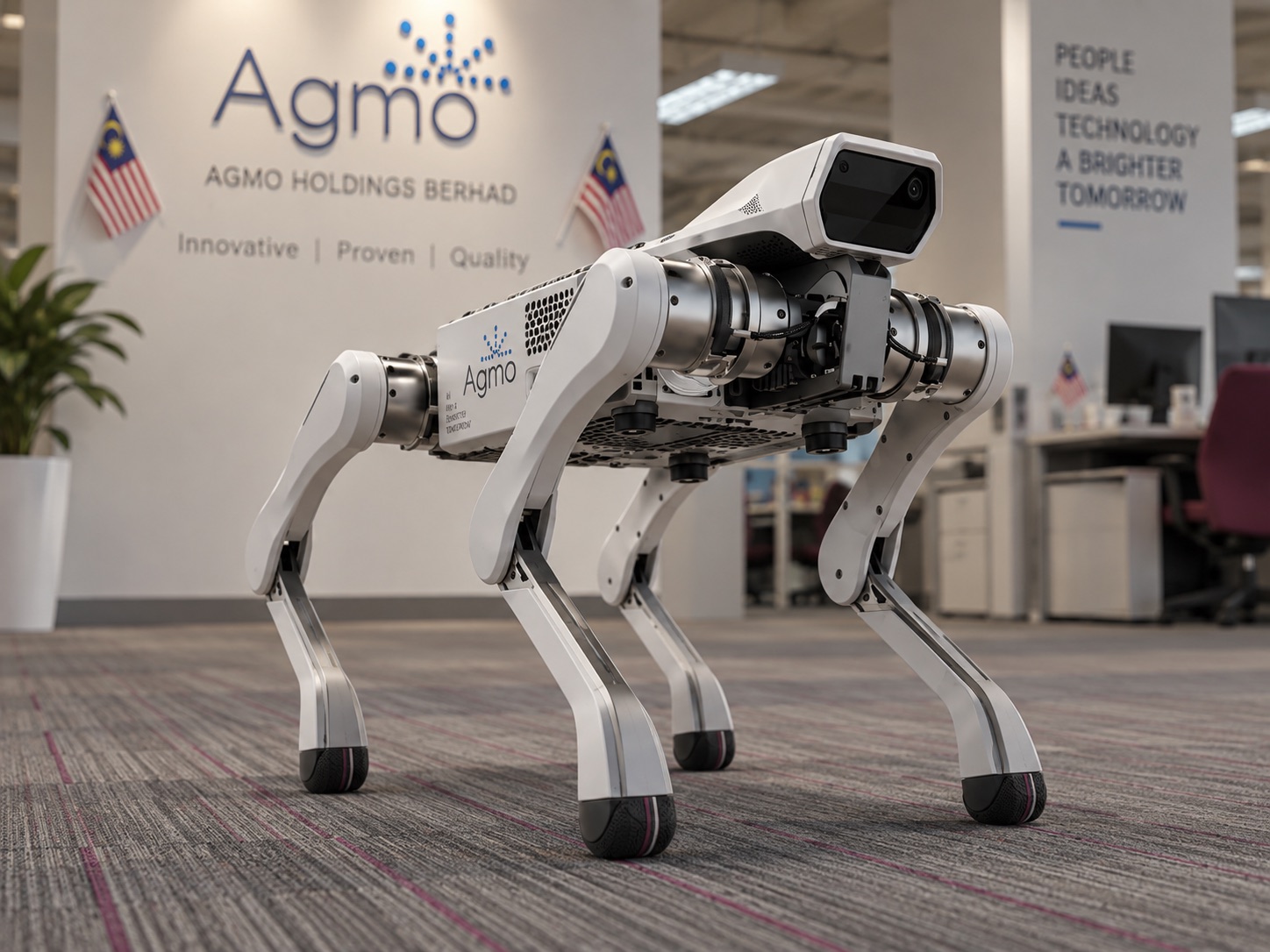 Quadruped robot dog at Agmo HQ