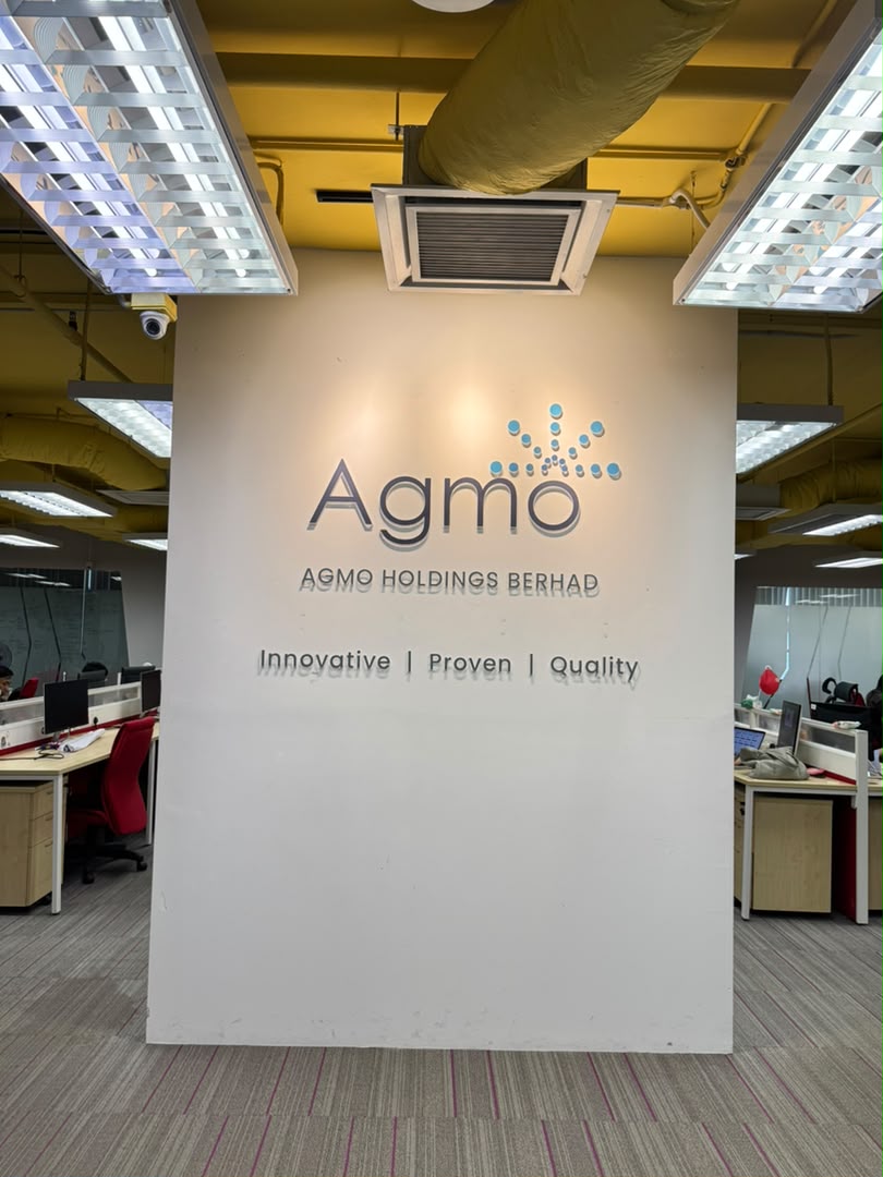 Agmo Holdings Berhad signage at HQ